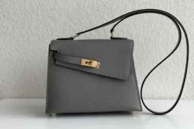 Hermes Kelly En Desordre Handmade Bag Dark Gray