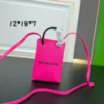 Balenciaga Shopping Phone Holder Bag Pink