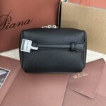 Loro Piana Cosmetic Bag Leather Black