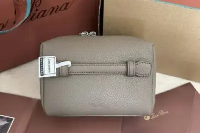 Loro Piana Cosmetic Bag In Olive Green