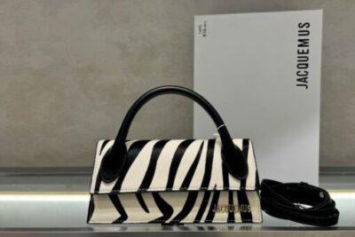 Jacquemus Le Chiquito Bag in a Black and White Zebra Print