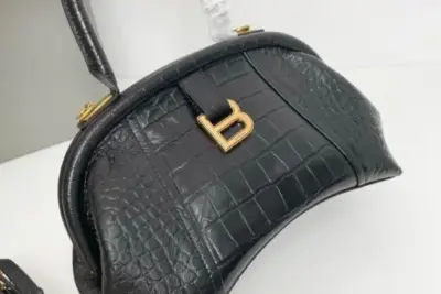 Balenciaga Frame S Tote Bag Black Crocodile