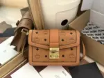 MCM Small Tracy Monogram Cross Body Bag Brown