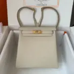 Hermes Kelly Ado Bag Leather Grey