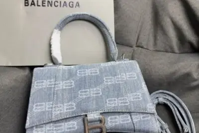 Balenciaga Hourglass Bag Lite Blue