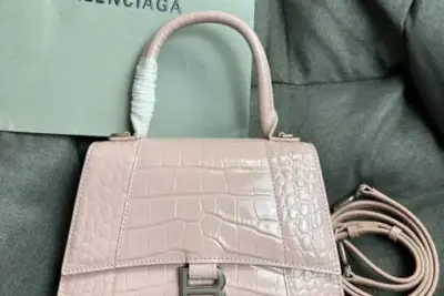 Balenciaga Hourglass Bag Lite Brown Crocodile
