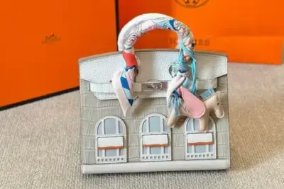 Hermes Birkin Togo Bag Crocodile White M1