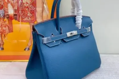 Hermes Birkin Togo Bag Blue Mykonos