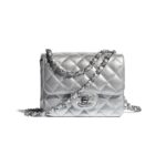 Chanel Metallic Lambskin Quilted Belt Bag Silver