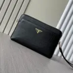 Prada Hand Bag Wallet 27cm in Crocodile Black