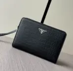 Prada Clutch Wallet Crocodile Black