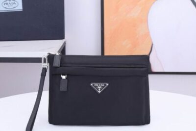 Prada Tessuto Nylon Pouch Wallet Black