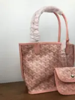 Goyard Poitiers Claire-Voie Bag Pink Goyardine Canvas - Image 3