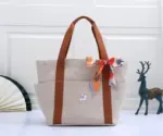 Hermès Cabriole Nappy Bag Gray & Brown
