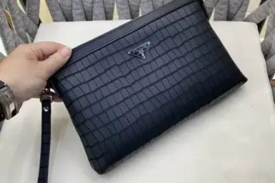 Prada Clutch 29cm Bag Crocodile Black
