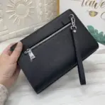 Prada Saffiano Leather Pouch Wallet Black - Image 3