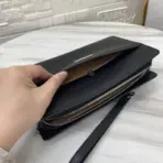 Prada Saffiano Leather Pouch Wallet Black - Image 2