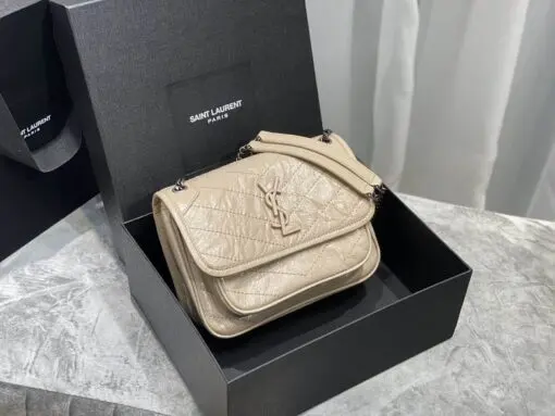 YSL Niki Baby Bag Calfskin Cream