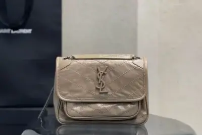 YSL Niki Baby Bag Calfskin Brown