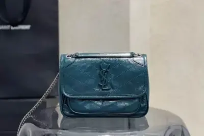 YSL Niki Baby Bag Calfskin Teal
