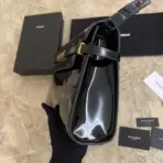 YSL Manhattan Baguette Shoulder Bag Shiny Black - Image 3