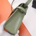 YSL Manhattan Baguette Calfskin Shoulder Bag Olive Green - Image 2