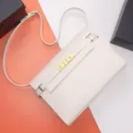 YSL Manhattan Baguette Calfskin Shoulder Bag White