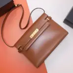 YSL Manhattan Baguette Calfskin Shoulder Bag Brown