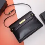 YSL Manhattan Baguette Calfskin Shoulder Bag Black