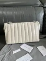 Balenciaga White Monaco Quilted Leather Chain Bag - Image 3