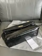 Balenciaga Monaco Chain Bag Black Arena Calfskin - Image 3