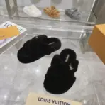 LV Bliss Shearling Mules Slipper Black - Image 2