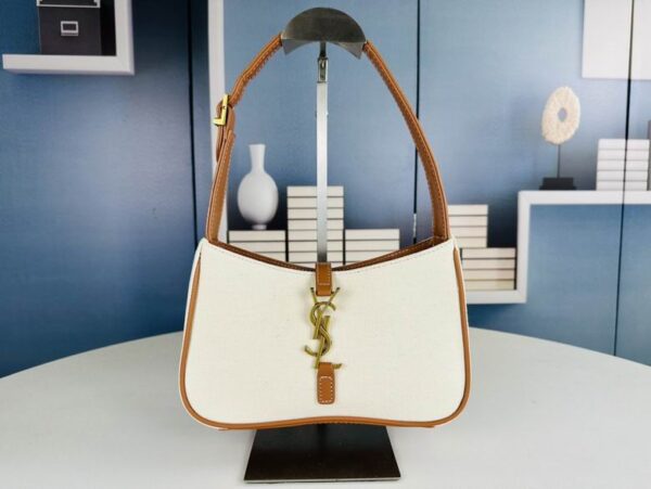 YSL Hobo Bag White & Brown