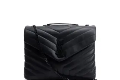 YSL Black Quilted Leather Medium Loulou Monogram Shoulder Bag
