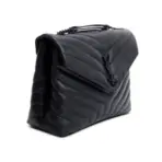 YSL Black Quilted Leather Medium Loulou Monogram Shoulder Bag - Image 3