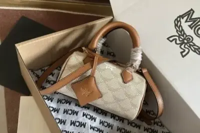 MCM Ella Boston Bag in Lauretos Beige