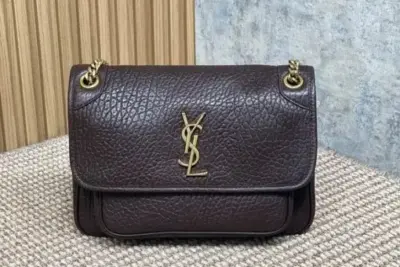 YSL Saint Laurent Niki Mini Bag Leather Brown