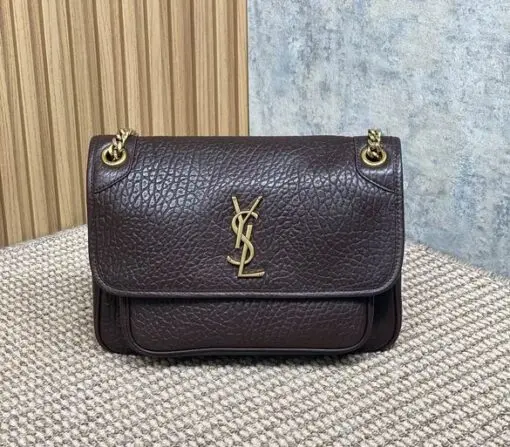 YSL Saint Laurent Niki Mini Bag Leather Brown