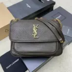 YSL Saint Laurent Niki Medium Shoulder Bag in Grained Dark Gray