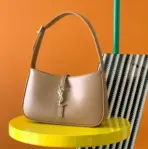 YSL Mini Leather Shoulder Bag Brown