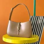 YSL Mini Leather Shoulder Bag Brown