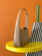 YSL Mini Leather Shoulder Bag Brown - Image 2