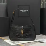 YSL Hobo Bag Crocodile Black