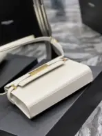 YSL Manhattan Baguette Shoulder Bag White - Image 2