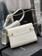 YSL Manhattan Baguette Shoulder Bag White - Image 3
