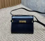 YSL Manhattan Baguette Shoulder Bag Navy Blue