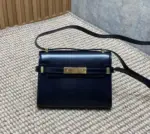 YSL Manhattan Baguette Shoulder Bag Navy Blue