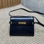 YSL Manhattan Baguette Shoulder Bag Navy Blue