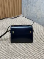 YSL Manhattan Baguette Shoulder Bag Navy Blue - Image 2