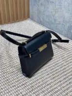 YSL Manhattan Baguette Shoulder Bag Navy Blue - Image 3